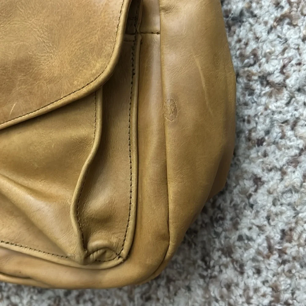 Genuine leather sling backpack